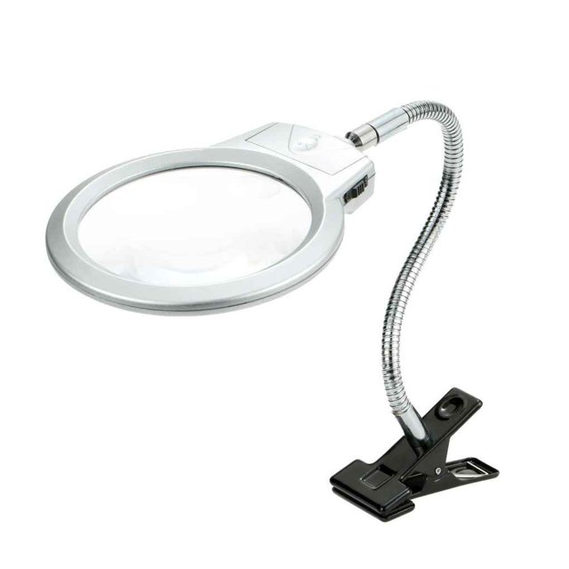 ZheElen 2PCS LED magnifier Desk Reading Lamp Magnifying Glass With Clip light Rechargeable Reading Lamp