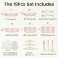 thumbnail image 6 of Chef Power 19pcs Pots and Pans Set, Nonstick Cookware Set, Ceramic Pan, Detachable Handle, RV Cookware Set, Induction Pan, Dishwasher, Oven Safe, Light Pink, 6 of 9
