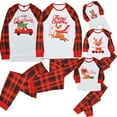 thumbnail image 3 of Diconna Parent-Child Christmas Pajamas Cartoon Tops with Plaid Pants Jumpsuit, 3 of 9
