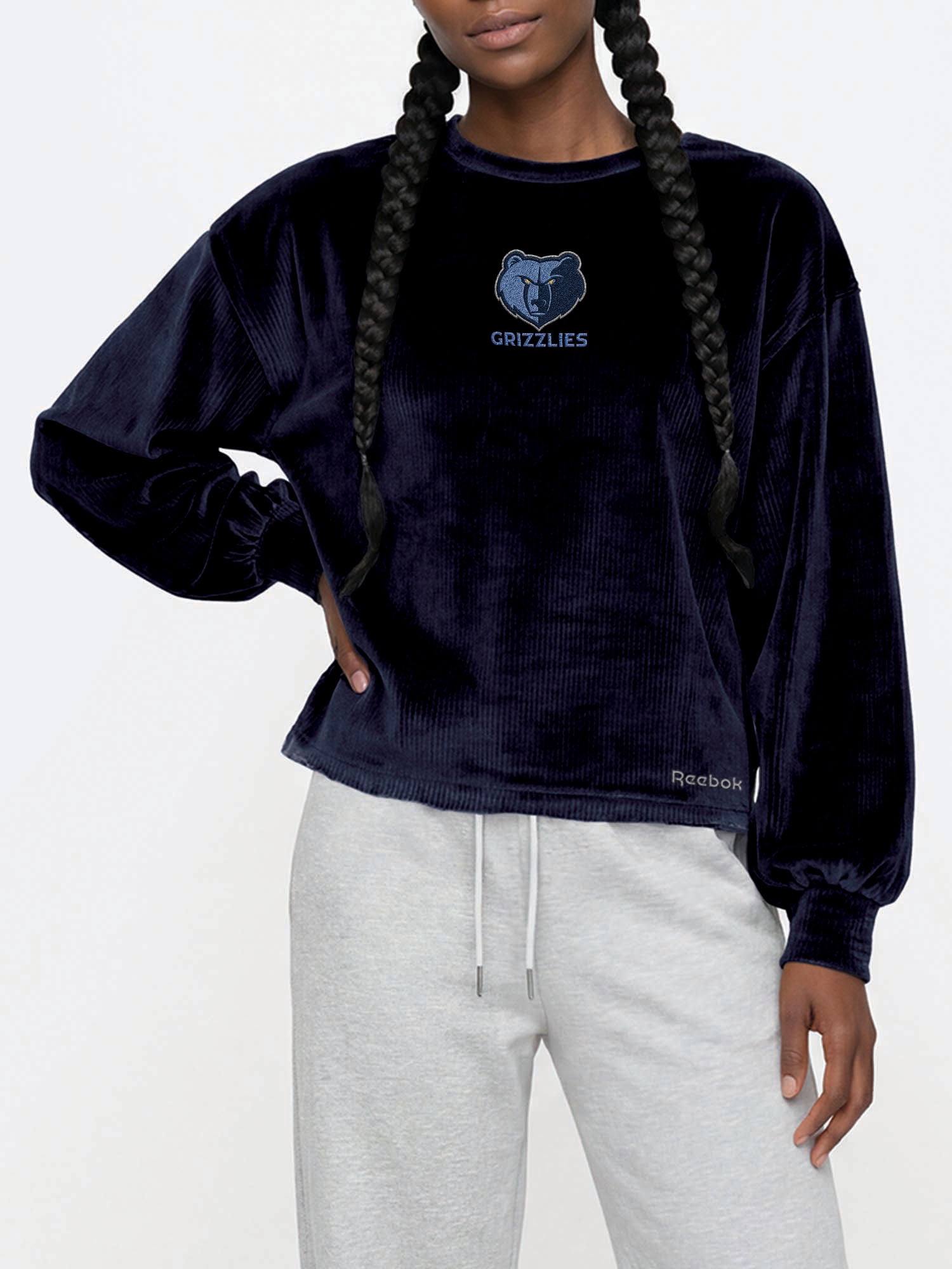 Memphis Grizzlies Reebok Womens Crew Neck Pullover with Balloon Sleeves