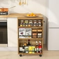thumbnail image 5 of Tribesigns 4 Tier Slim Storage Cart with Wheels, Rolling Kitchen Cart Utility Cart with Storage Shelf, Brown, 5 of 13