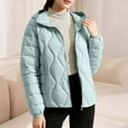 thumbnail image 4 of Womens Light Hooded Down Jacket Winter Warm Full Zip Quilted Puffer Padded Coats Casual Fashion Outerwear (3XL, Mint Green), 4 of 6