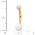 thumbnail image 4 of 14K Yellow Gold 14 Gauge Polished Created Opal Navel/Belly Ring(Length 22.25) - Jbsp, 4 of 5