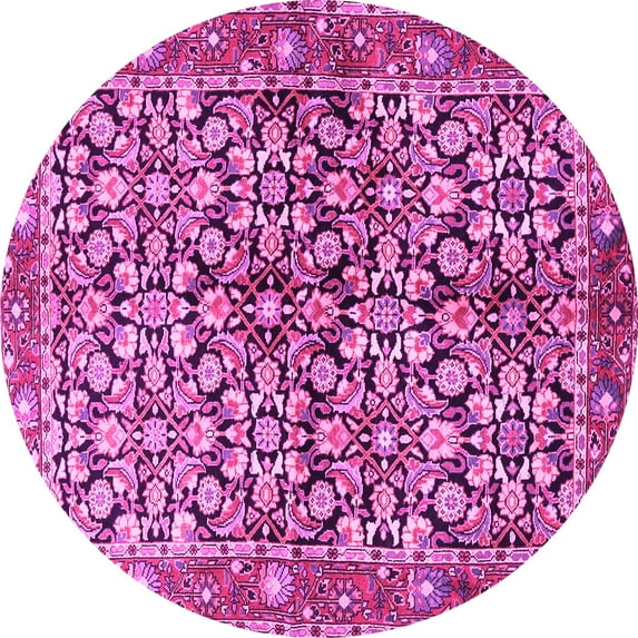 Ahgly Company Indoor Round Persian Pink Traditional Area Rugs, 5' Round