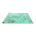 thumbnail image 2 of Ahgly Company Machine Washable Indoor Round Persian Turquoise Blue Traditional Area Rugs, 8' Round, 2 of 4