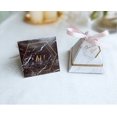 thumbnail image 4 of Colias Wing 50 pcs Lovely Golden Pineapple Leaves Pattern Pyramid Shape Stylish Design Wedding Birthday Party Favor Candy Boxes with Ribbon (Marble, 50 pcs), 4 of 4