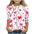 thumbnail image 1 of T-shirts de la Saint-Valentin pour Enfants, T-Shirt Graphique Imprimé Cœur pour Garçon et Fille, Haut à Manches Courtes et Col Rond Décontracté pour Fêtes et Usage Quotidien, 1 of 8
