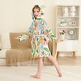 thumbnail image 4 of FORMRS Niños Bathrobe Unisex Hooded Robe Soft Plush Pajamas Sleepwear, Size 10-12T, Retro Pink Floral, 4 of 7