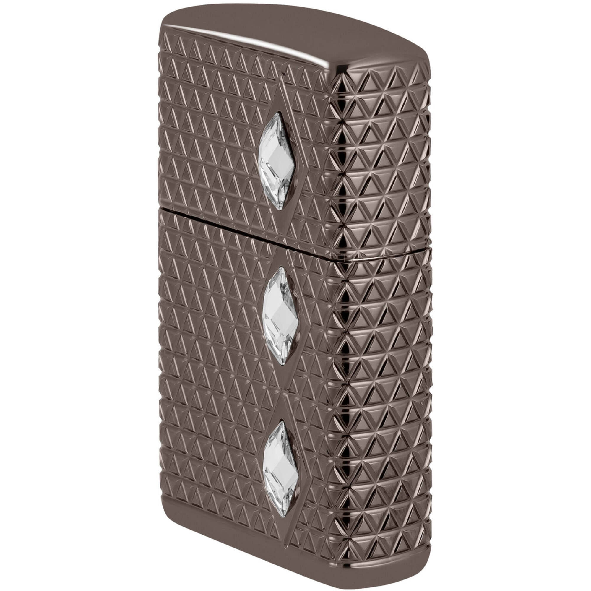 Zippo 46316 Diamond Pattern Design Black Ice Metal Pocket Lighter