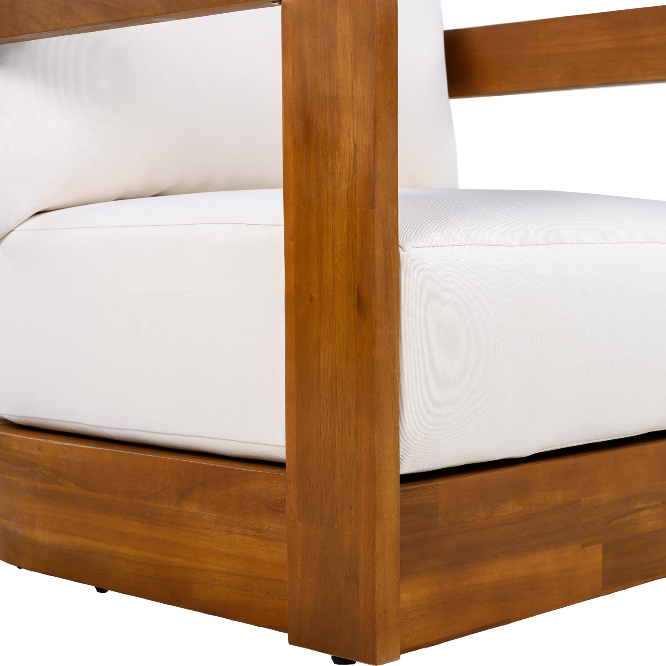 Christopher Knight Home Premium Outdoor Patio Club Chair, Curved Tub Design with Cushions, Teak+Beige