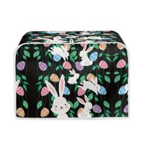Renewold Portable Toaster Cover 2 Slice Wide Slot Easter Anti Fingerprint and Dust Cover Rabbit Easter Egg Kitchen Appliances Protective Cover with Handle