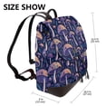 thumbnail image 2 of Easygdp Floral Hippie Mushrooms Mochila de Cuero para Mujeres, Bolso de Hombro, Bolsos de Mano de Moda para Trabajo y Viajes, 2 of 4
