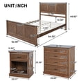 thumbnail image 5 of Noble House 4 Piece Queen Bedroom Set with Platform Bed, 2 Nightstands and Dresser, Walnut, 5 of 10