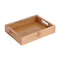 thumbnail image 4 of Bandeja rectangular de bambú para servir, bandeja portátil práctica para comida, bandeja para comida, bandeja para comida, frutas, bocadillos,, 4 of 9