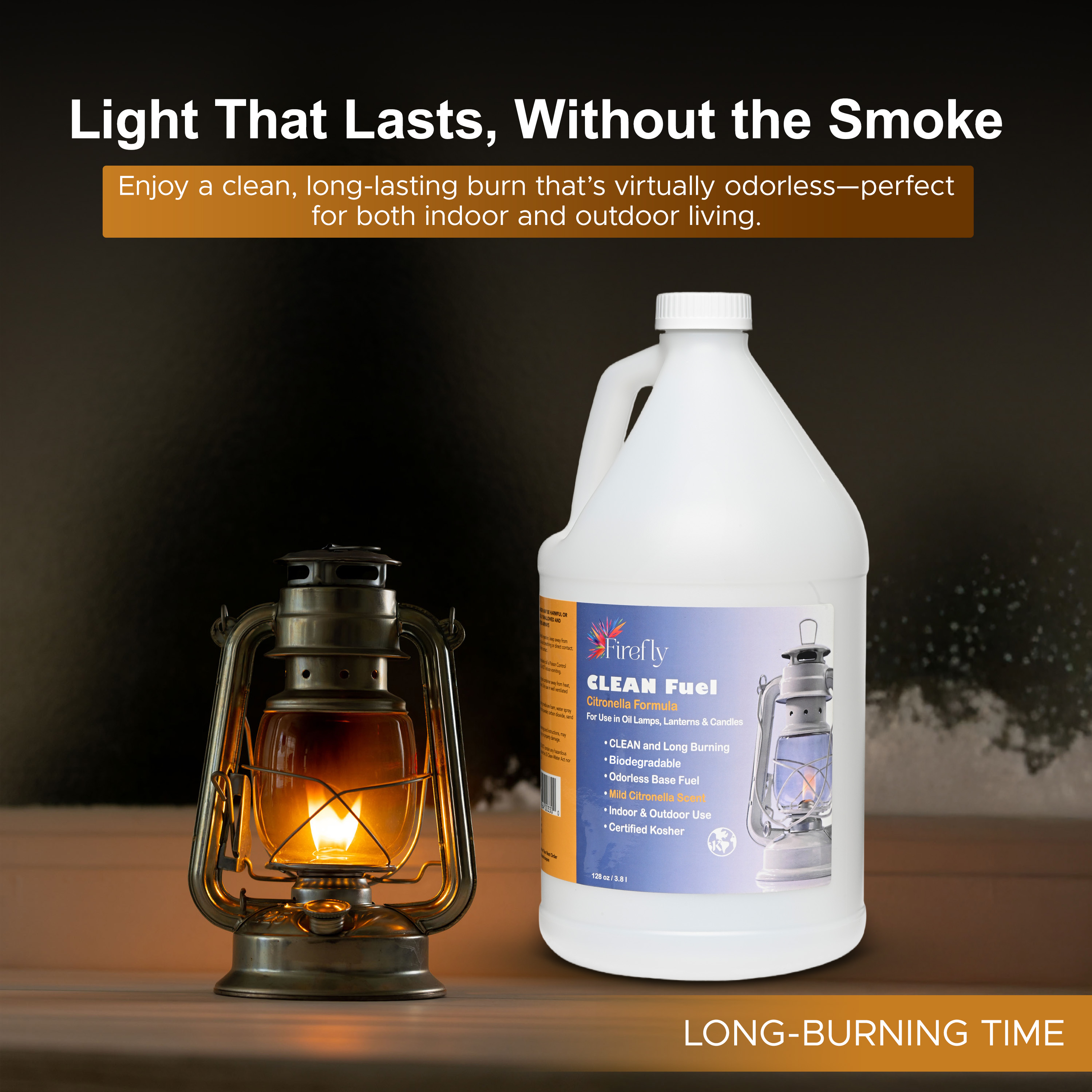 Firefly Fuel Smokeless Odorless Eco-Friendly Clear Clean with Citronella Lamp Oil, 1 Gal