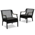 thumbnail image 2 of Real Flame Calvin Aluminum Patio Dining Arm Chair in Black (Set of 2), 2 of 7
