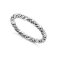 thumbnail image 1 of 925 Sterling Silver Oxidized Platinum Plated Simple Rope Twist Women Ring, 1 of 2