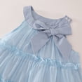 thumbnail image 4 of Ashirexll Little Girl Dresses, Girls Summer Dress, 3-8Y Children Short Sleeve Turndown Collar Dress Summer Casual Shirt Dress Pleated Lace Bowknot, 4 of 7