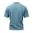 thumbnail image 6 of Dresfit Mens Henley Shirt Breathable Knitted Short Sleeve Shirts 2026 Summer Loose Fit Workout Shirt Oversized Big and Tall Basic Tees Light Blue L, 6 of 8