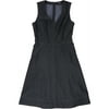 DKNY Womens V-Neck Denim A-line Dress, Blue, 10