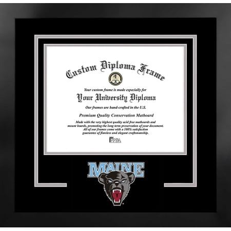 University of Maine 11w x 8.5h Spirit Diploma Manhattan Black Frame with Bonus Campus Images Lithograph (value savings $59)