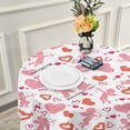 thumbnail image 5 of Dreamtimes Valentine's Day Round Tablecloth,Cute Cupids Love Hearts Arrow Round Table Cloth Water Resistant Spill Proof Large Table Cover for Valentine's Day Romantic Dinner Decorate 60", 5 of 7