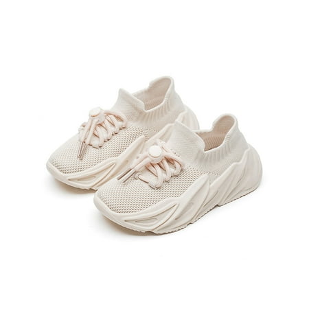 

Fangasis Unisex-Child Sock Sneakers Knit Upper Running Shoes Slip On Walking Shoe Boys Trainers Jogging Athletic Sports Beige 9C
