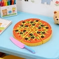 thumbnail image 4 of Imitation Pizza Bread Cutting Toy, Yellow Plastic Pizza Cake Toy, 6.6 Inch Kids Kitchen Cooking Puzzle, Play House Pretend Food and Educational Cutting Toy, 4 of 6