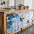 thumbnail image 6 of Blue White Floral Tier Curtains 24 Inch Length, Ombre Tulips Modern Art Spring Cafe Short Curtains for Bathroom Over Sink, Small Kitchen Curtain Light Filtering Tiered Drapes 2 Panels 27.5"Wx24"L, 6 of 8