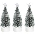 thumbnail image 2 of 3 Pack Small Christmas Tree with Lights, 16.5cm Tall Tabletop Christmas Tree, Mini Christmas Tree with Artificial LED Pines, Slim Christmas Tree, Plas, 2 of 4