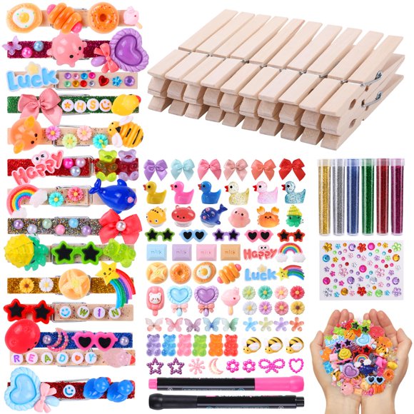 Kit Cheer Pins JOICEE, 80 unidades, clips y accesorios de madera