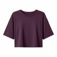 thumbnail image 3 of Womens Cropped T Shirts Oversized Casual Crewneck Short Sleeve Loose Fit Tops Lightweight Summer Shirts for Women Fashion Street Look, 3 of 3