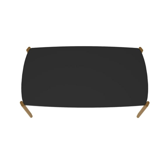 Manhattan Comfort Gales 70.87 Dining Table with Solid Wood Legs in Matte Black