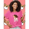 thumbnail image 2 of Pirate Corgi Art T-Shirt Women -Image by Shutterstock, Female Small, 2 of 4