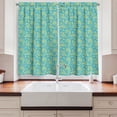 thumbnail image 2 of Ambesonne Botany Kitchen Curtains, Exotic Aster Flower Pattern, 55"x45", Sky Blue and Pastel Yellow, 2 of 3