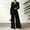 Black, variant on VIWORLD Office & Formal Elegant Wide Leg Jumpsuit - Cross V-Neck Long Sleeve Belted Pantsuit for Women Black，S