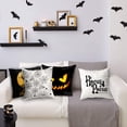 thumbnail image 3 of Halloween Pillow Covers, Halloween Decoration, Hocus Pocus, Scary Pumpkin, The Witch, White and Black, Set of 4 Pillow Covers - 17x17 in, 3 of 4