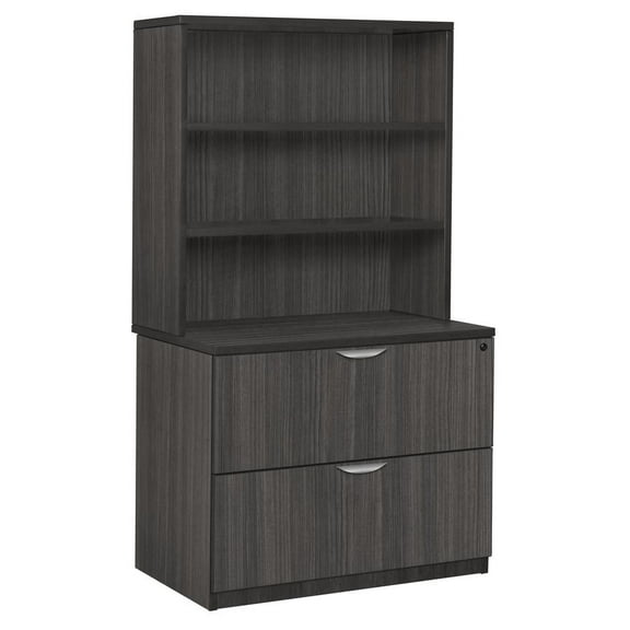 Regency Legacy Lateral File with Open Hutch- Ash Grey