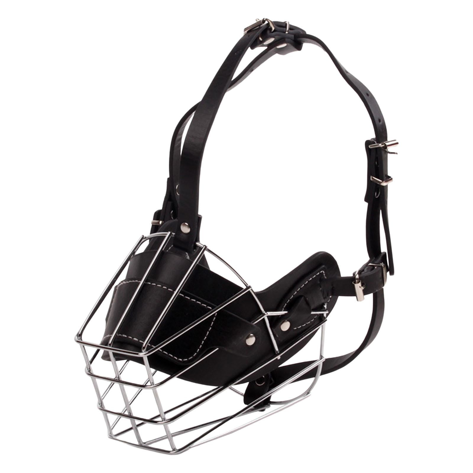 Muzzle for Dog Anti Bite Adjustable PU Leather Straps Cage Pet Supplies Black XL Walmart