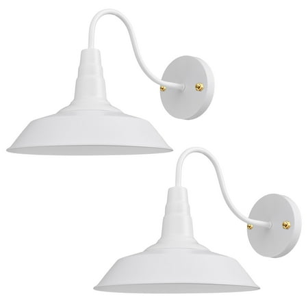 

Yescom Retro Vintage Industrial Wall Sconce Gooseneck Barn Light Metal Shade 2 Pack