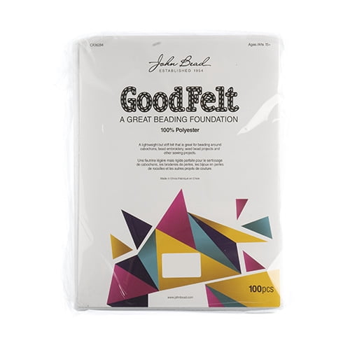 GoodFelt Beading Foundation 1.5mm 8.5x11in, 100pcs, White