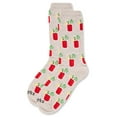 thumbnail image 3 of MeMoi Women's Bloody Mary Delight Bamboo Blend Crew Socks - Womens - Female, 9-11, Oatmeal Heather, 3 of 6