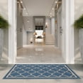 thumbnail image 4 of SAFAVIEH Courtyard Alina Geometric Quatrefoil Indoor/Outdoor Area Rug, Blue/Beige, 5'3" x 7'7", 4 of 10