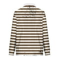 thumbnail image 4 of successthop Pullover Sweatshirts Men Plus Size Quarter Zipper Long Sleeve Sweater Trendy Tops Stripe Streetwear Brown, 4 of 5