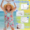 thumbnail image 6 of Whosucclay Hibiscus Waves Green Removable Bra Girls One Piece Swimsuits Swimwear with Cover Up Skirt, Spandex Material Adjustable Strap Girls Swimsuit for Vacation, 13-14 Years Old, 6 of 8