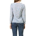 thumbnail image 3 of Allegra K Women's Long Sleeve Crew Neck Ruffle Neckline Self Tie Floral Blouse, 3 of 5