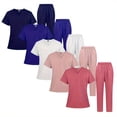 thumbnail image 2 of Ultimate Comfort Awaits: Men's and Women's Simple Casual Top and Pants Set - Solid Color Workwear Set Featuring Delicate Comfortable Short Sleeved Pants, 2 of 11