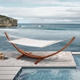 thumbnail image 2 of Deko Living Outdoor Cedar Wood Hammock with White Textilene Fabric, 2 of 10