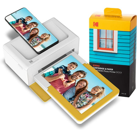 Kodak Dock Plus Instant Photo Printer – Bluetooth Portable Photo Printer Full Color Printing – Mobile App Compatible with iOS and Android – Convenient and Practical - 80 Sheet Bundle
