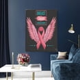 thumbnail image 5 of Kdxio Ribbon With Angel Wings Pattern Canvas Wall Art 12x16 Inches - Waterproof HD Print Solid Wood Frame for Living Room & Bathroom,Vertical, 5 of 8